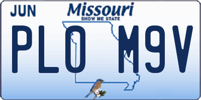 MO license plate PL0M9V