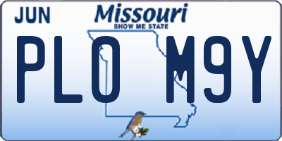 MO license plate PL0M9Y