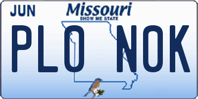 MO license plate PL0N0K