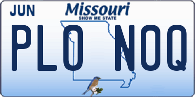 MO license plate PL0N0Q