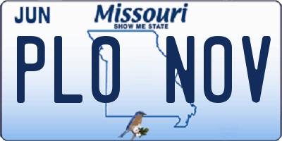 MO license plate PL0N0V