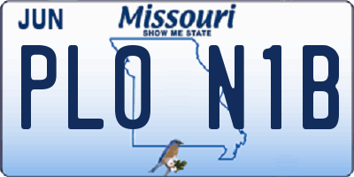 MO license plate PL0N1B