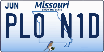 MO license plate PL0N1D