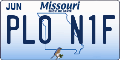 MO license plate PL0N1F