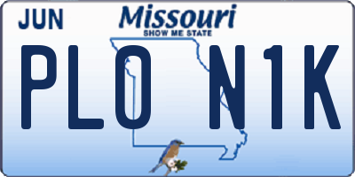 MO license plate PL0N1K