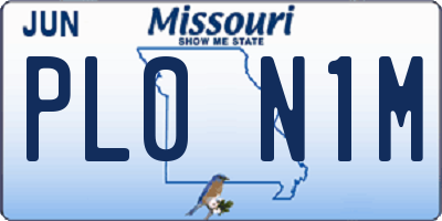 MO license plate PL0N1M