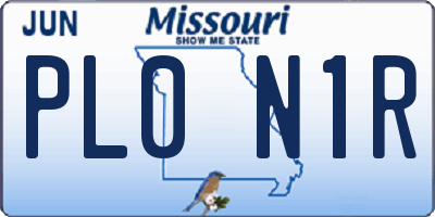 MO license plate PL0N1R