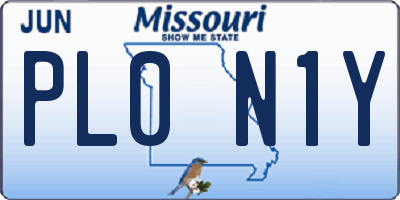 MO license plate PL0N1Y