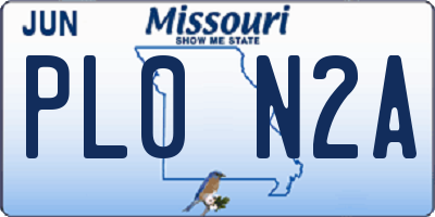MO license plate PL0N2A