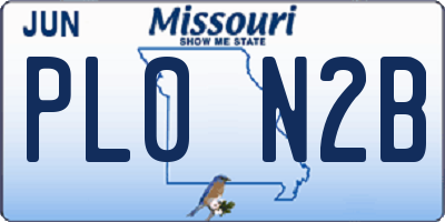 MO license plate PL0N2B