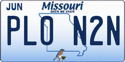 MO license plate PL0N2N