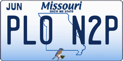 MO license plate PL0N2P