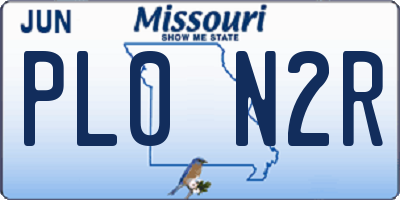 MO license plate PL0N2R
