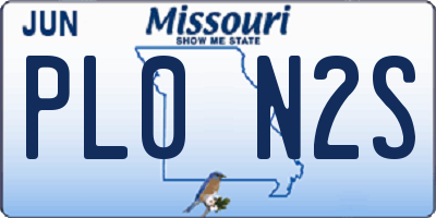 MO license plate PL0N2S
