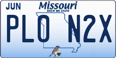 MO license plate PL0N2X