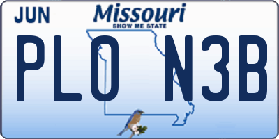 MO license plate PL0N3B