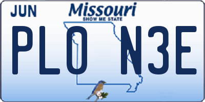 MO license plate PL0N3E