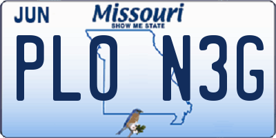 MO license plate PL0N3G