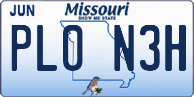 MO license plate PL0N3H