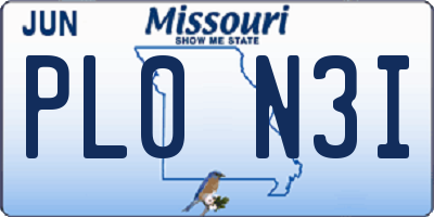 MO license plate PL0N3I