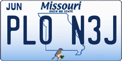 MO license plate PL0N3J