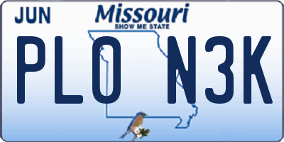 MO license plate PL0N3K