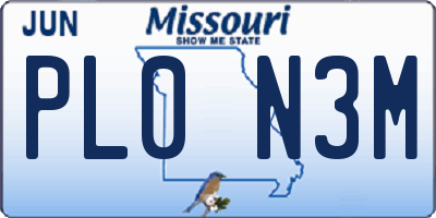 MO license plate PL0N3M