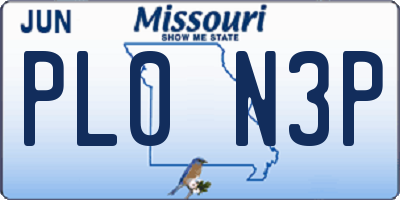 MO license plate PL0N3P