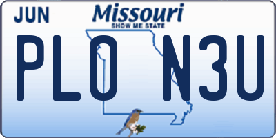 MO license plate PL0N3U