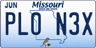 MO license plate PL0N3X