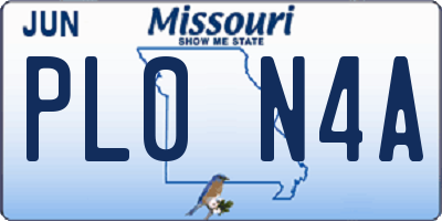 MO license plate PL0N4A