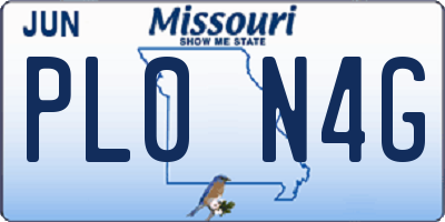 MO license plate PL0N4G