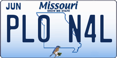 MO license plate PL0N4L
