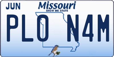 MO license plate PL0N4M
