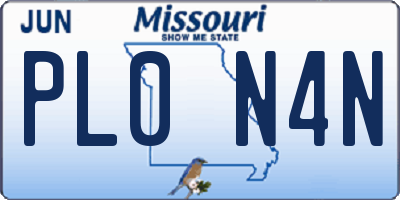 MO license plate PL0N4N