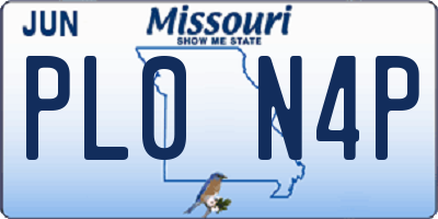 MO license plate PL0N4P