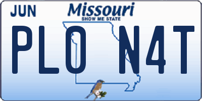 MO license plate PL0N4T