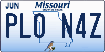 MO license plate PL0N4Z