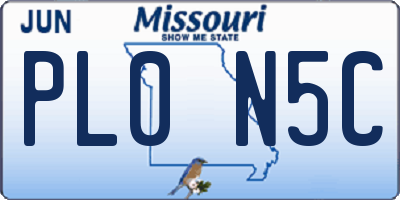 MO license plate PL0N5C