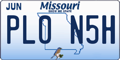 MO license plate PL0N5H