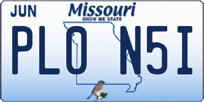 MO license plate PL0N5I