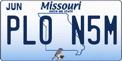 MO license plate PL0N5M