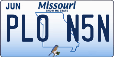 MO license plate PL0N5N