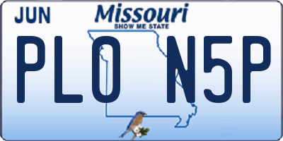 MO license plate PL0N5P