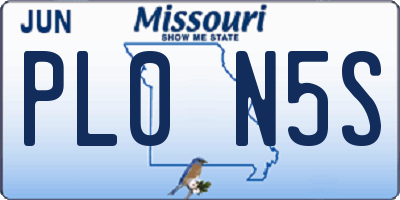 MO license plate PL0N5S