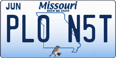 MO license plate PL0N5T