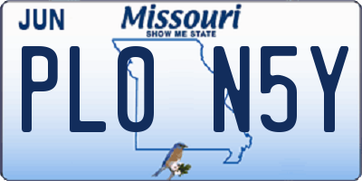 MO license plate PL0N5Y