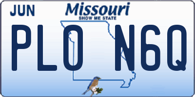 MO license plate PL0N6Q