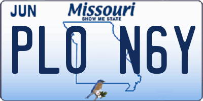 MO license plate PL0N6Y
