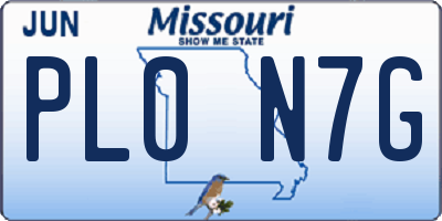 MO license plate PL0N7G